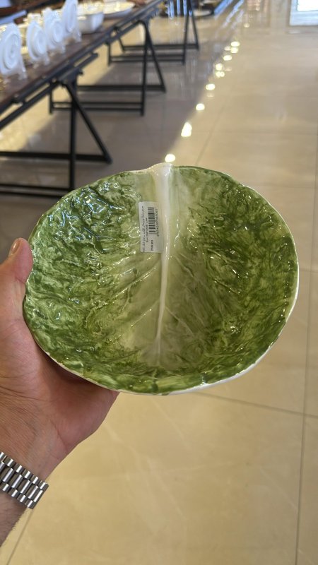 صحن سلطة بورسلان 20سم ت.ك2 شكل ملفوفة اخضر SM105/6 =ط9